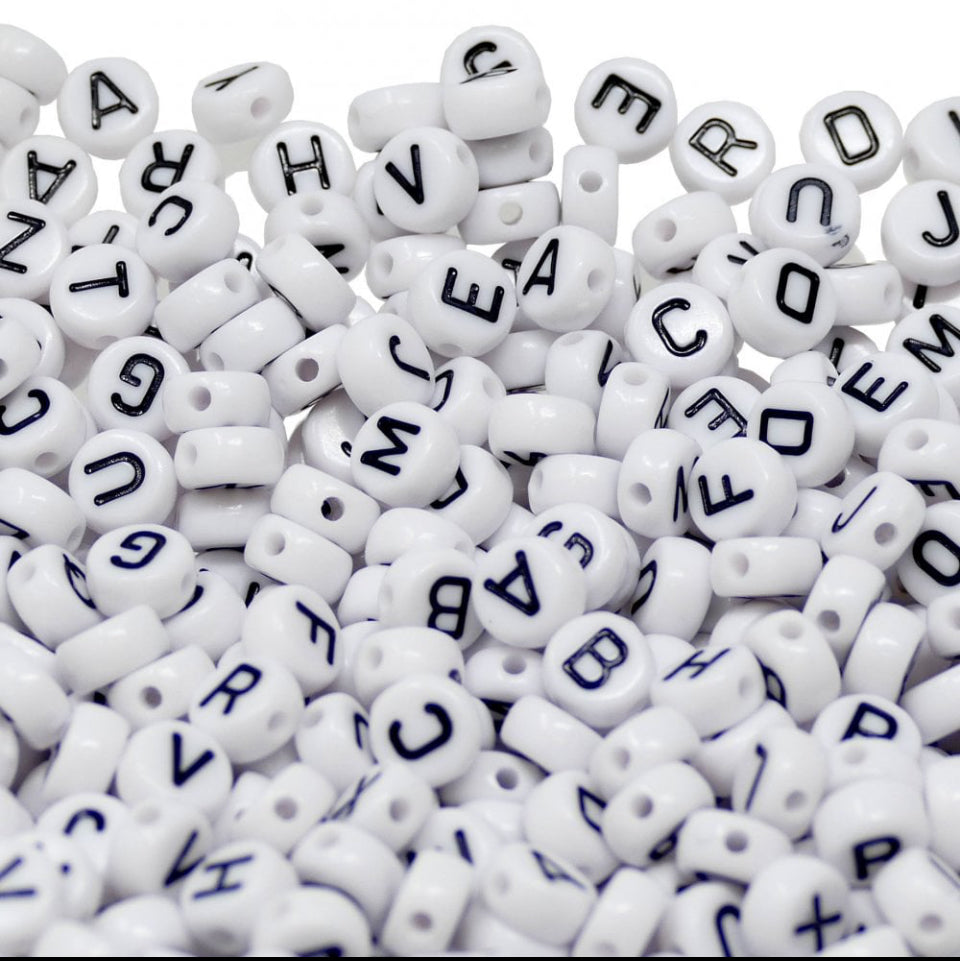 Black & White letter beads