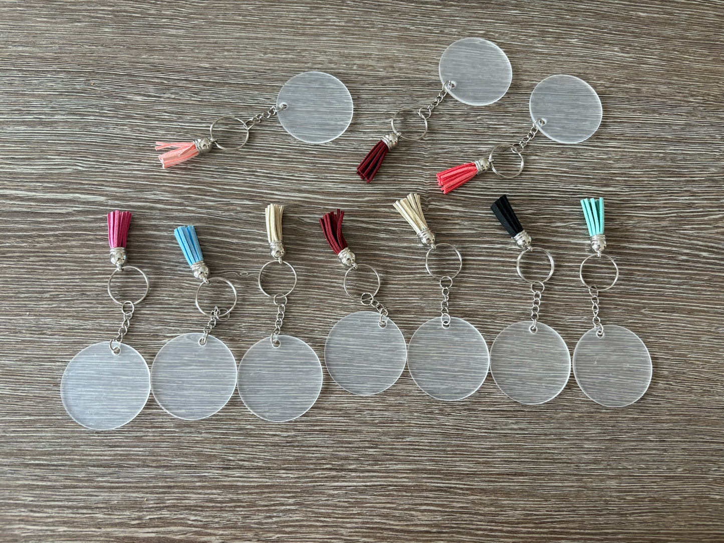 Circle acrylic keyrings