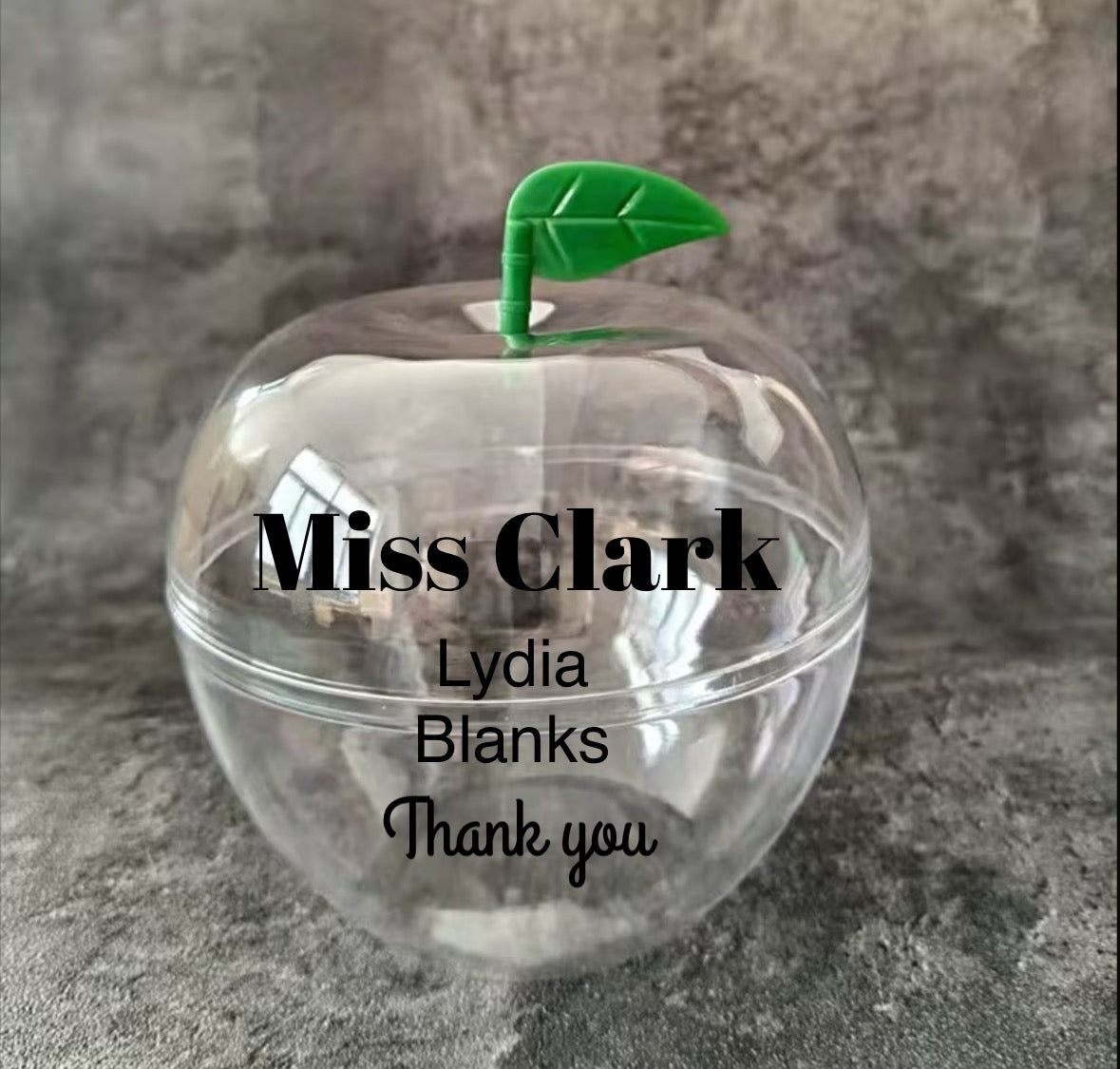 Clear fillable apple