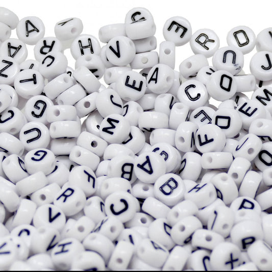 Black & White letter beads