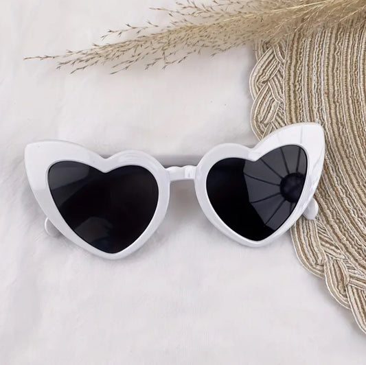 Women’s white heart sunglasses