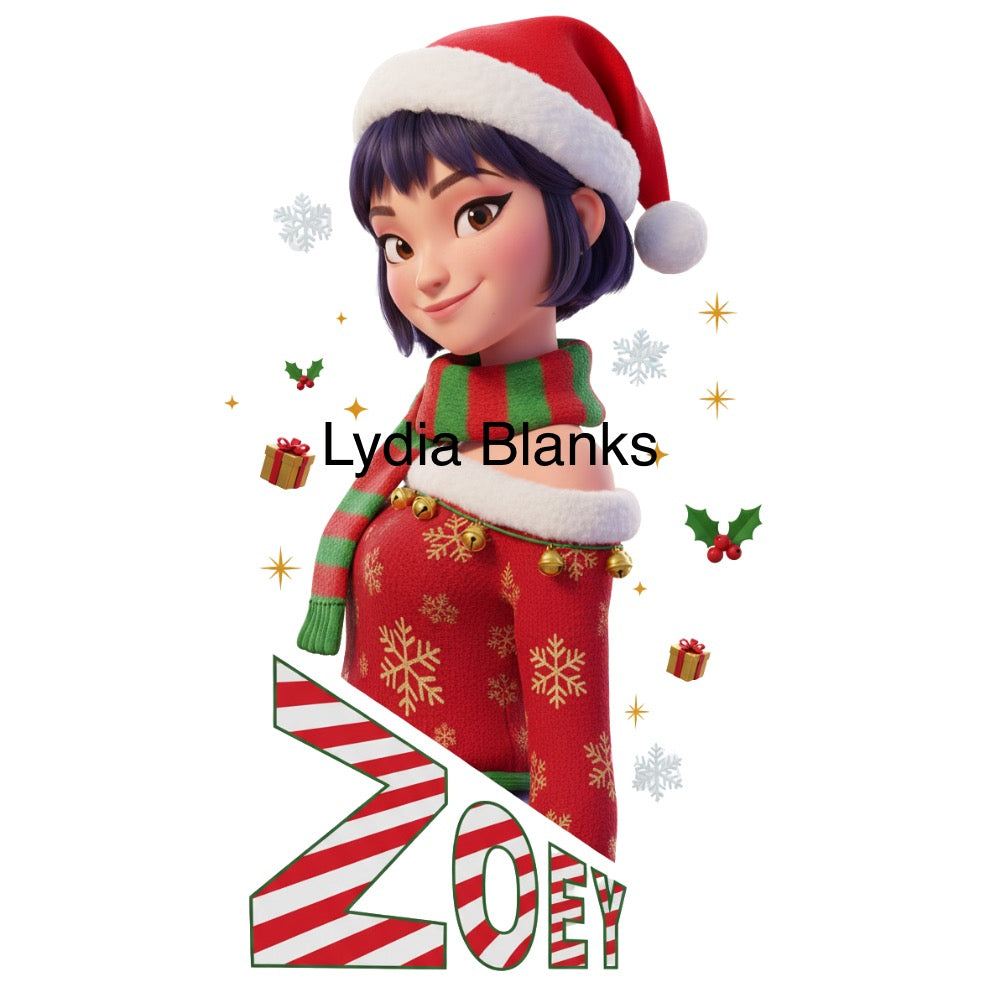 K pop demon hunters Christmas bow dtf