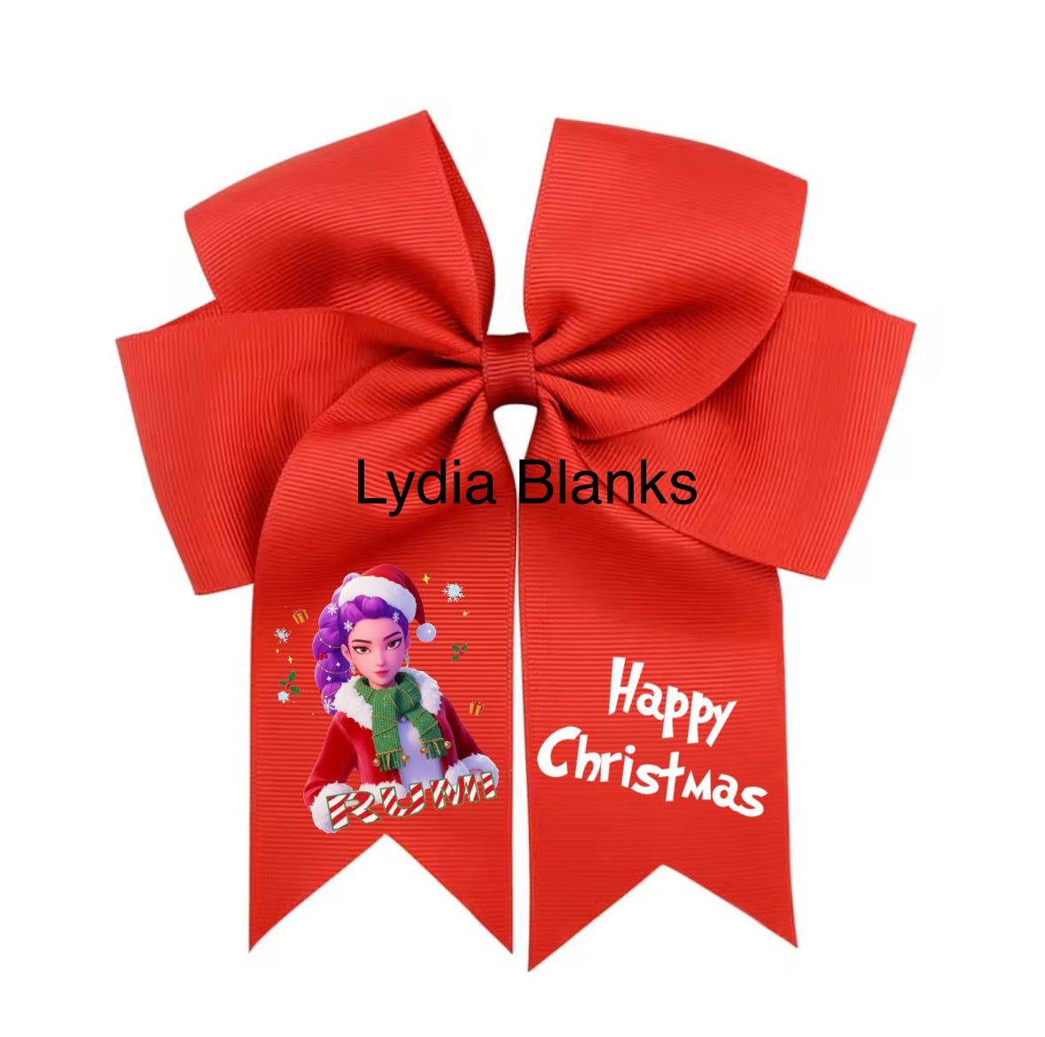 K pop demon hunters Christmas bow dtf