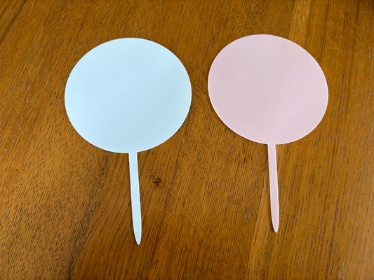 Coloured acrylic cake topper