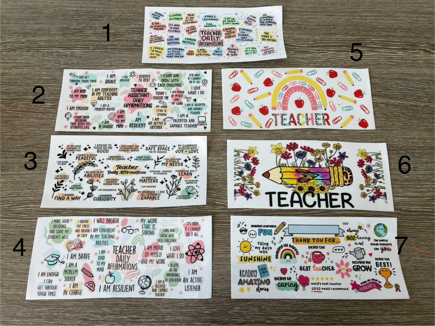 Teacher UV DTF wraps