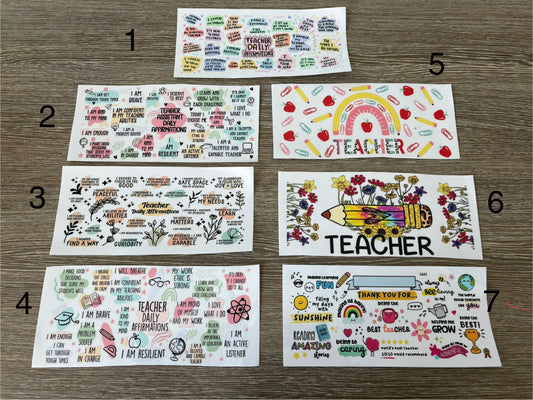 Teacher UV DTF wraps