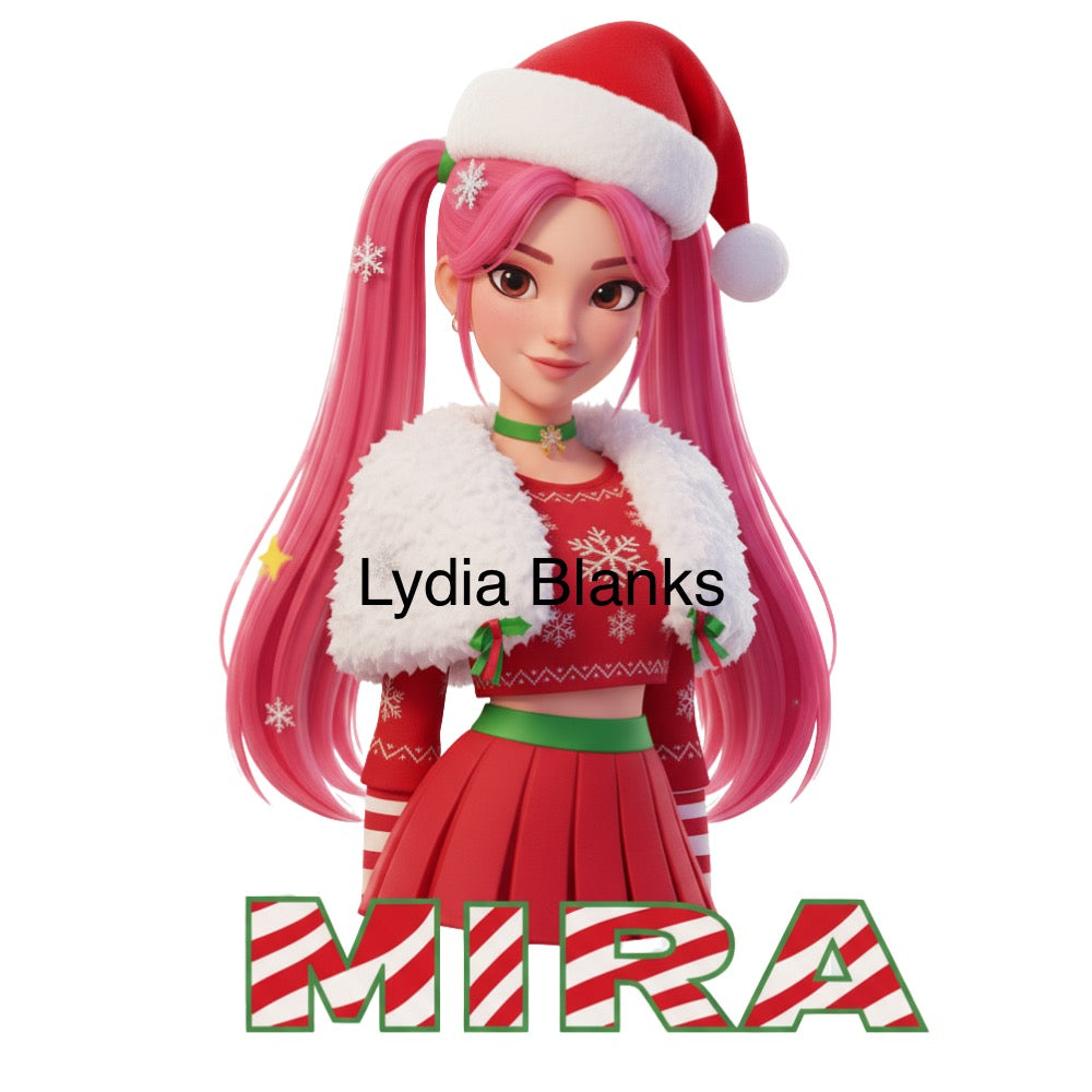 K pop demon hunters Christmas bow dtf