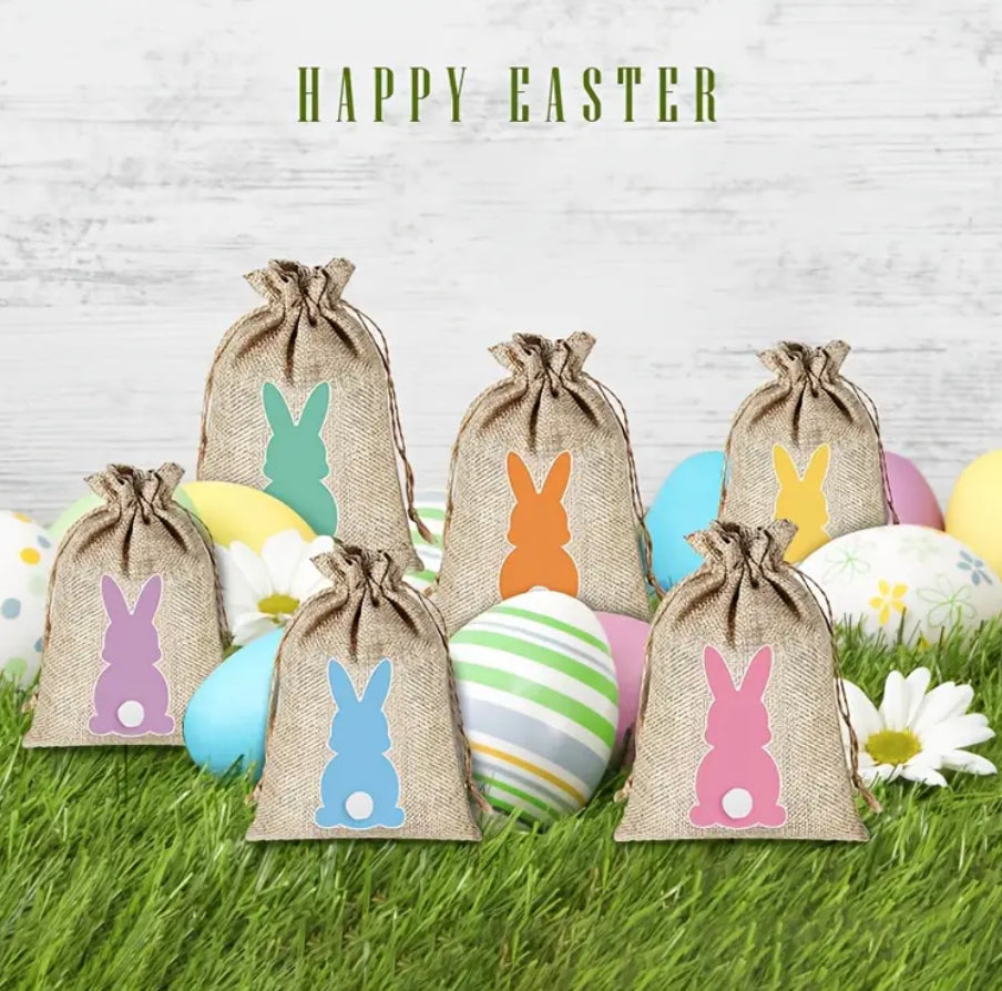 Hessian/burlap mini bunny bags